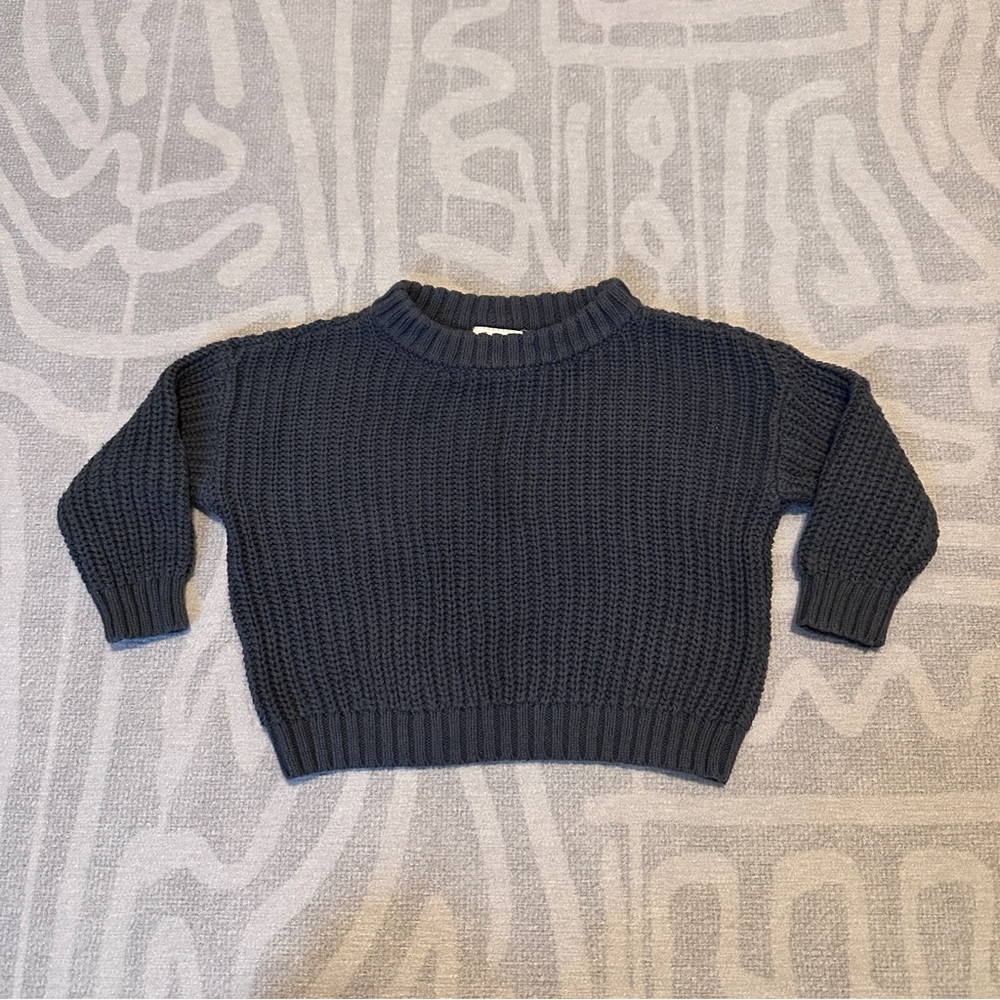 Little Co Lauren Conrad Chunky Knit Sweater Organic Cotton Torrential 6m